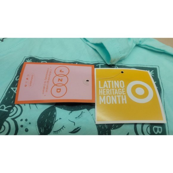 Girl's Bonitas Vibras / Good Vibes Graphic Tee - Latino Heritage Blue Small - Picture 5 of 7